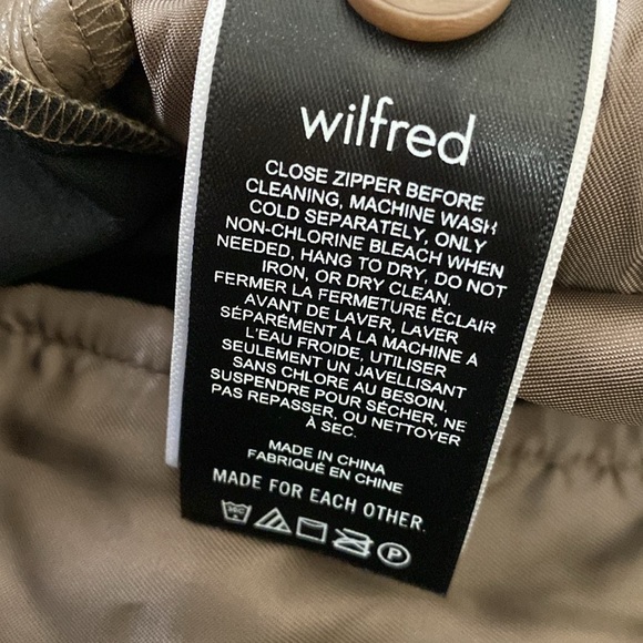 Aritzia Wilfred Funk Pant High-waisted vegan leather pants Size 00 Shitaki - Picture 9 of 14